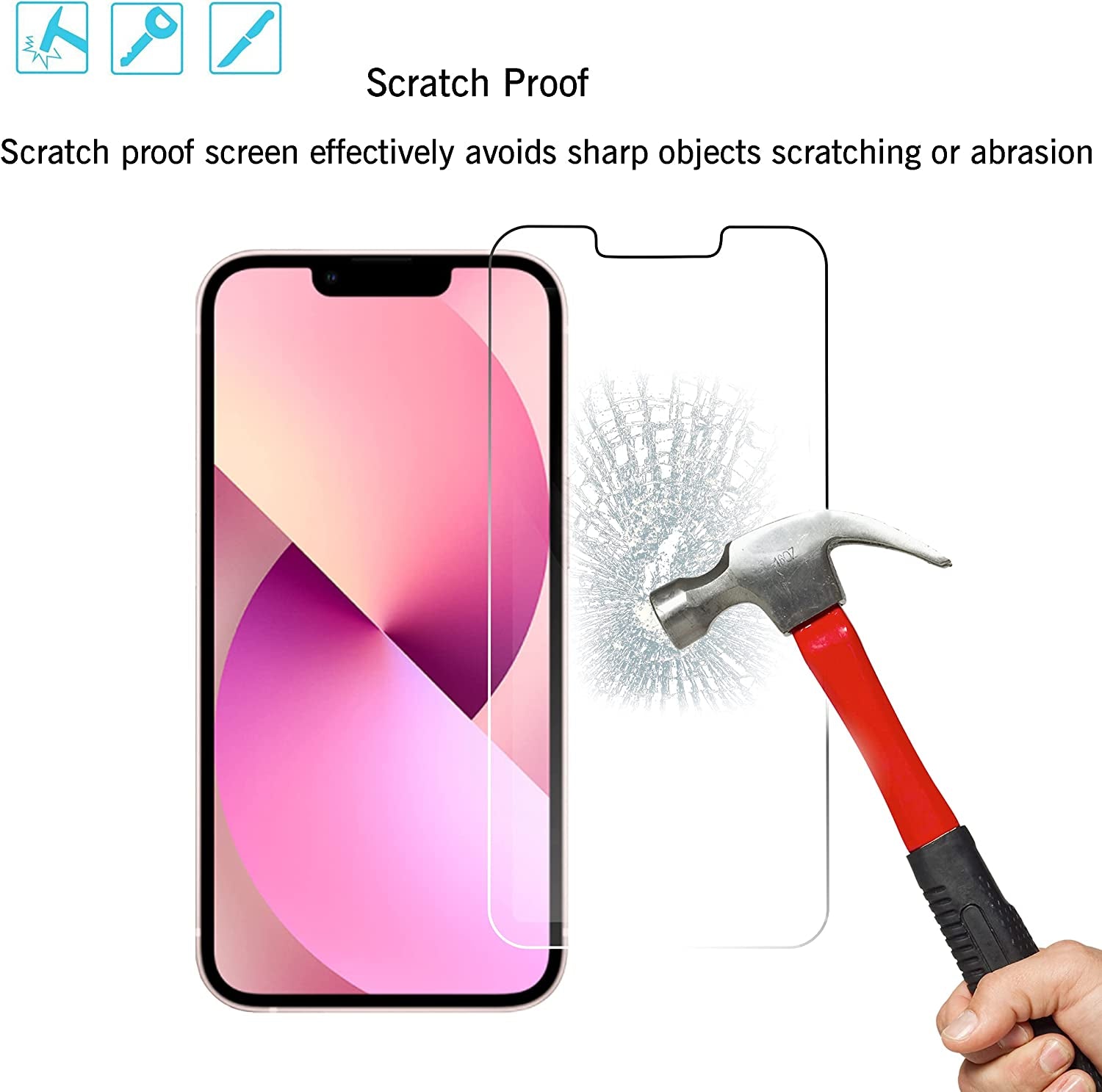 Ailun 2 Pack Screen Protector for Iphone 13 [6.1 Inch Display]With 2 Pack Tempered Glass Camera Lens Protector,[9H Hardness]-Hd