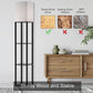 Column Floor Lamp with Shelves, Modern Shelf Floor Lamp with 9W LED Bulb, 3 Tier Storage Display Standing Reading Lamp Narrow Corner Nightstand Light for Bedroom Living Room, Black