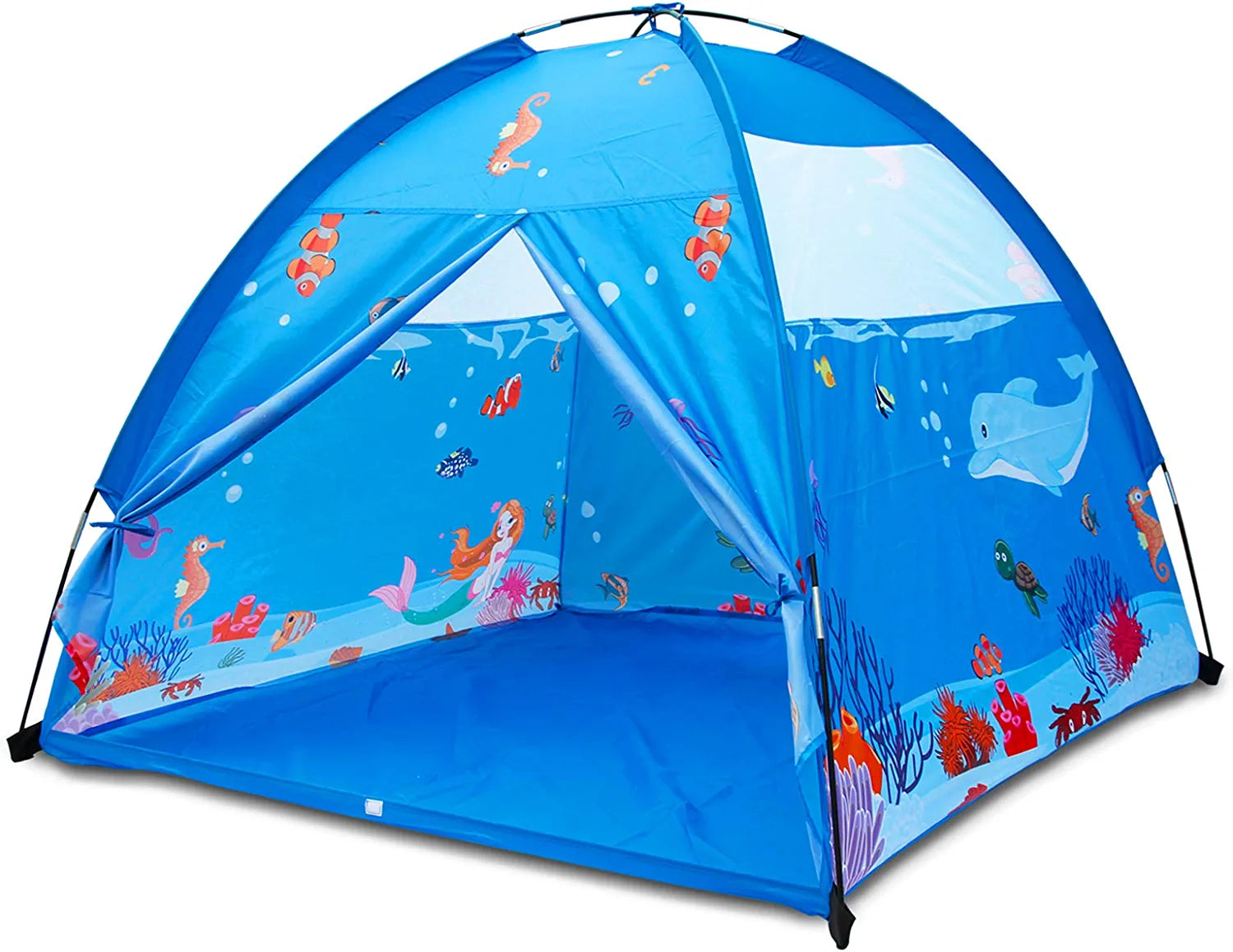 Homfu Kids Play Tent Outdoor Boys Indoor Playhouse for Children Tents Toddler Girls Gift Game Play Housetoys (Blue)