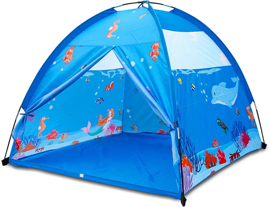 Homfu Kids Play Tent Outdoor Boys Indoor Playhouse for Children Tents Toddler Girls Gift Game Play Housetoys (Blue)