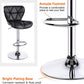 2Pcs Adjustable Bar Stools PU Leather Swivel Bar Chair with Shell Back Black Pub Chairs Counter Height Home Kitchen Dining Room Chairs