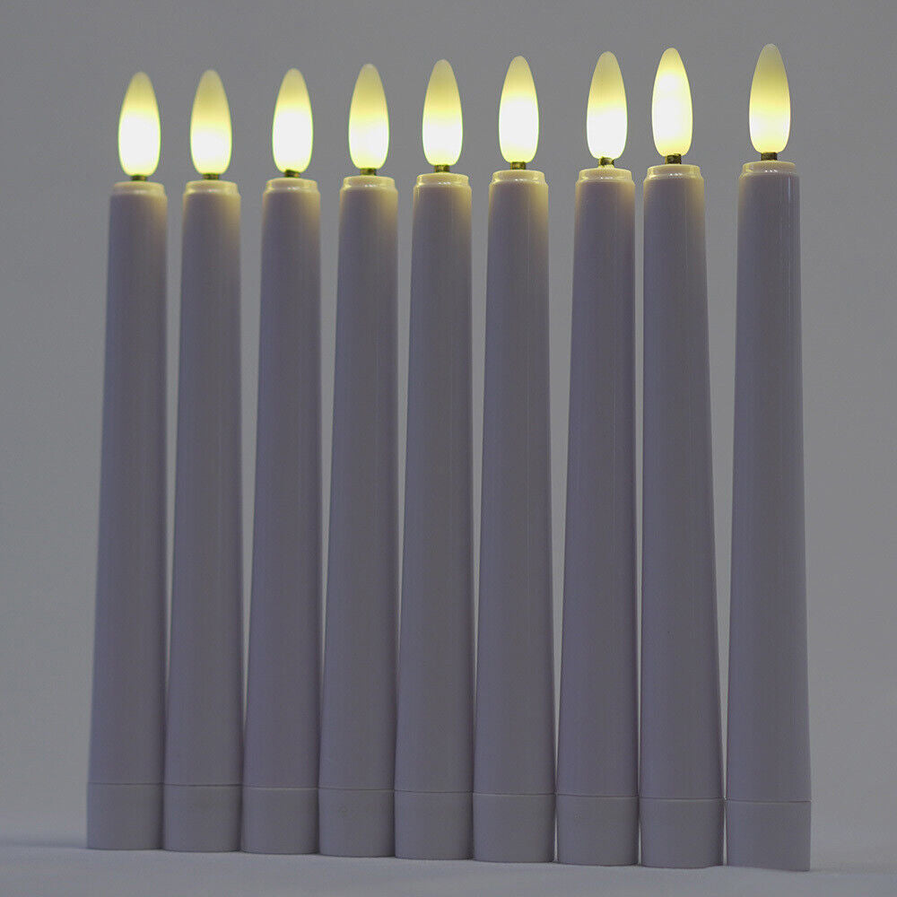 Flameless Flickering Battery Operated Taper Candles Realistic with Timer Remote