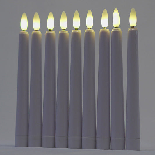 Flameless Flickering Battery Operated Taper Candles Realistic with Timer Remote
