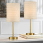 PORTRES 18.75'' Traditonal Accent Table Lamp Set of 2 for Bedroom Desk Lamps for Living Room Kids Room Study Room Office Rustic Decor Nightstand Rice Paper Lamps (Gold)