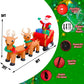 8 Ft Inflatable Christmas Reindeer Pull the Sleigh Take Santa Claus Xmas Decoration for Yard Lawn Garden Home Party Indoor Outdoor