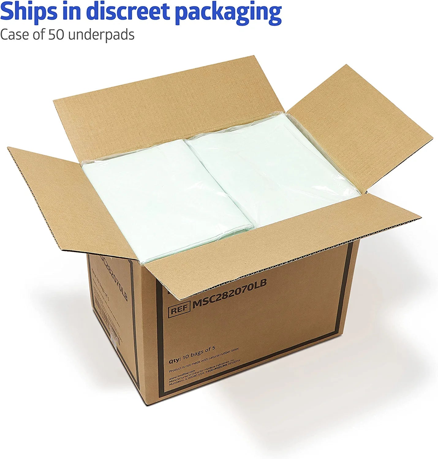 Heavy Absorbency 36" X 36" Quilted Bed Pads, Large Disposable Underpads, 50 per Case, Fluff and Polymer Core, Great Protection for Beds, Furniture, Surfaces