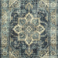 Maples Rugs Ava Traditional Tapestry Hallway Entryway Runner Non Skid Runner Rug [Made in USA], Persian Blue, 2' X 6'