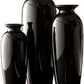 Set of 3 Black Ceramic Vases. Ideal Gift for Wedding or Special Occasions for Use in Home Office Decor Spa Aromatherapy Settings O9