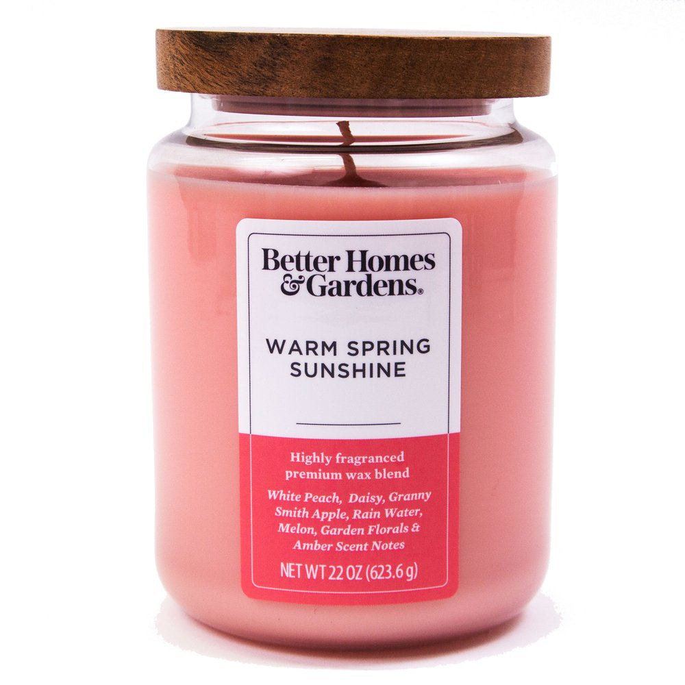 Better Homes & Gardens 22Oz Warm Spring Sunshine Scented Single-Wick Jar Candle