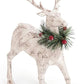 Reindeer Christmas Decoration Christmas Deers 12'' Standing Reindeer Decorations Christmas Deer Figurines Ornament Figurines with Red Berry Stem Pine Wreath, Indoor Tabletop Decorative