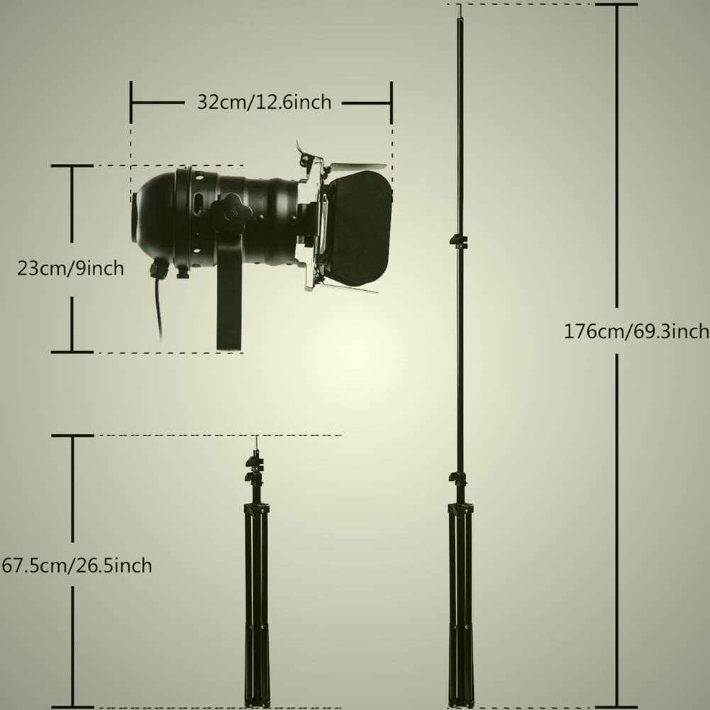 Vintage Industrial Black Retro Tripod Adjustable Floor Lamp Parking Light, 5 Meter Cable with Foot Switch Parking Light Tripod Gooseneck for Living Room Bedroom Office Bar Lighting (Pack of 2)