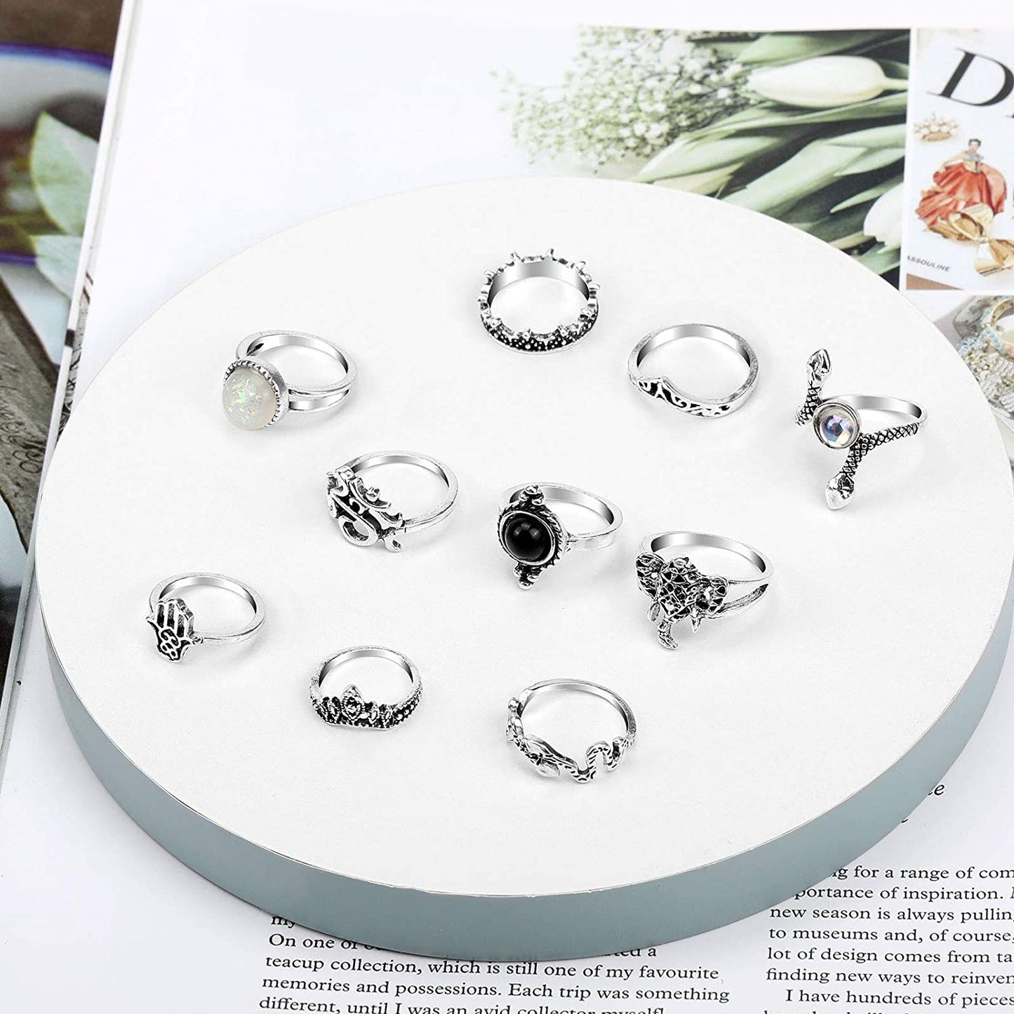 60-99 Pcs Knuckle Rings for Women Stackable Rings Set Silver Rings Gold Bohemian Retro Vintage Joint Finger Rings Hollow Carved Flowers Knuckle Midi Rings