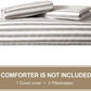 100% Natural Cotton 2Pcs Striped Duvet Cover Sets,White Duvet Cover with Grey Stripes Pattern Printed Comforter Cover,With Zipper Closure & Corner Ties(Twin Size)