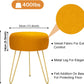 Multifunctional Vanity Stools - Velvet round Ottoman Modern Dressing Stool -Upholstered Footrest Stool - Side Table Footstool with Golden Metal Leg for Living Room, Bedroom(Pumpkin Orange)