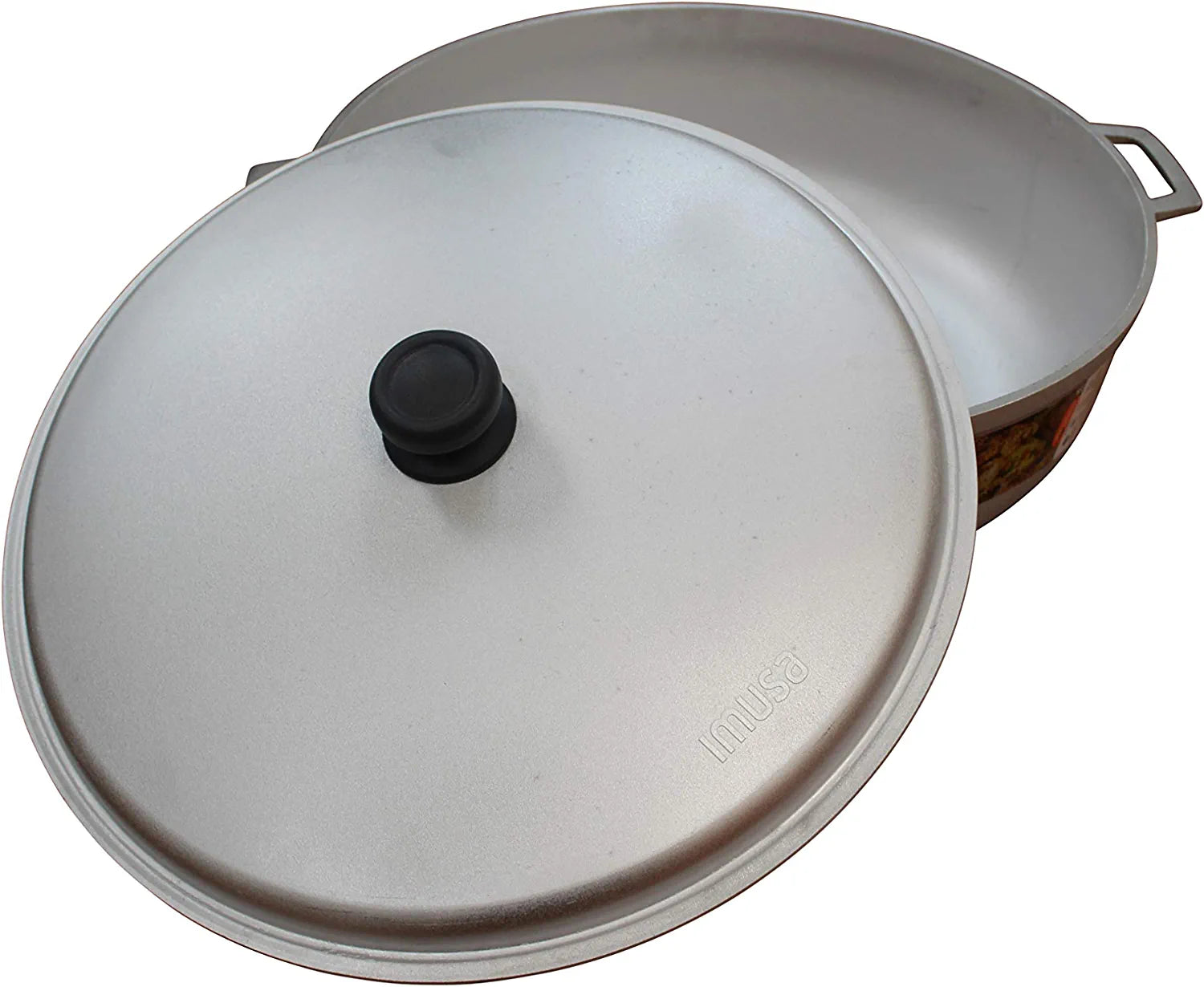 USA 17.9Qt JUMBO Traditional Colombian Caldero (Dutch Oven) for Cooking and Serving, Silver, 17.9 Quart