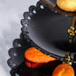 Black round Plate 3 Tiered Serving Stand Tray Cake Stands Cupcake Holder Dessert Stand Table Decorations for Party Kids Birthday Tea Party Baby Shower