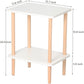 Side Tables Set of 2, Tall End Tables with Storage Rack, Wooden Nightstands Bedside Tables for Living Room Bedroom Office No-Tool Assembly (White).