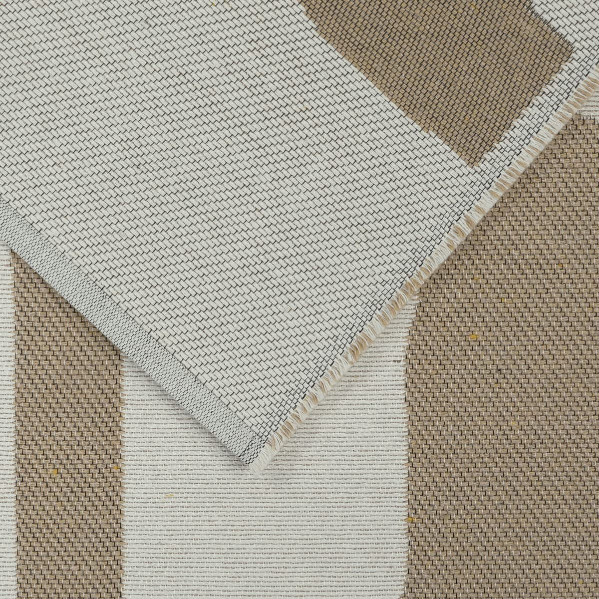 Abstract Geometric Rug 2' X 3' Washable Small Bathroom Rugs Modern Khaki Cotton Woven Door Mat Concise Reversible Carpet for Bedroom Hallway Entryway Laundry Room