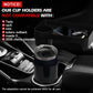 Car Cup Holder Expander Tray New Version  Multifunctional Automotive Cup Attachable Tray with 360°Rotation Detachable Tray Table Adjustable Base, Adapt 16-32Oz Cup/Bottles/Drink