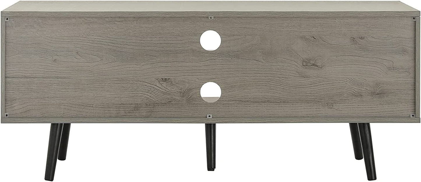TV Stand for 55 Inch TV, Entertainment Center with Storage and Open Shelves, Mid Century TV Stand Table, Media Console for Living Room, Bedroom, Grey