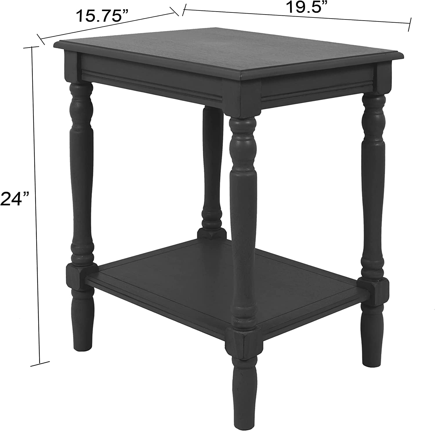 Simplify 24" End Side Table, 24 X 19.5 X 15.75, Antique Iced Blue