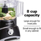 Food Processor & Vegetable Chopper for Slicing, Shredding, Mincing, and Puree, 8 Cup, Black