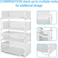 Stackable 2-Tier under Sink Cabinet Organizer with Sliding Storage Drawer, White