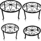 4 Pack Metal Plant Stands for Flower Pot, Heavy Duty Potted Holder, Indoor Outdoor Metal Rustproof Iron Garden Container round Supports Rack for Planter