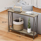 Console Table, Narrow Sofa Table with Shelves, 2 Tier Industrial Entryway Table W/Metal Frame for Hallway/Foyer/Corridor/Front Hall, 40 X 11.81 X 31.5 Inches -Greige and Black