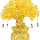 Feng Shui Citrine/Yellow Crytal Money Tree with Chinese Dragon Pots