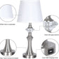 Modern Dimmable Table Lamps for Living Room Set of 2, 20" Touch Control Bedside Lamp with USB Charging Ports, Farmhouse Lamp for Nightstand with Fabric Shade for Bedroom, Bulbs Included(5000K)