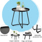 Outdoor Side Tables, Weather Resistant Steel Patio Side Table, Small round Outdoor End Table Metal Side Table for Patio Yard Balcony Garden Bedside Black
