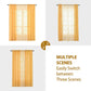 2 Embroidery Floral Semi Sheer Curtains and 2 Burlap Privacy Curtains for Windows 4 Panel Curtains Set Yellow Curtains for Living Room Curtains 84 Inches Long (Cornsilk, W27.5Xl84 Inch Each)