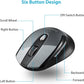 Wireless Mouse for Laptop, 2.4G Portable Slim Cordless Computer Mouse Less Noise for Laptop Optical Mouse with 6 Buttons,Usb Mouse for Windows 10/8/7/Mac/Macbook Pro/Air/Hp/Dell/Lenovo/Acer