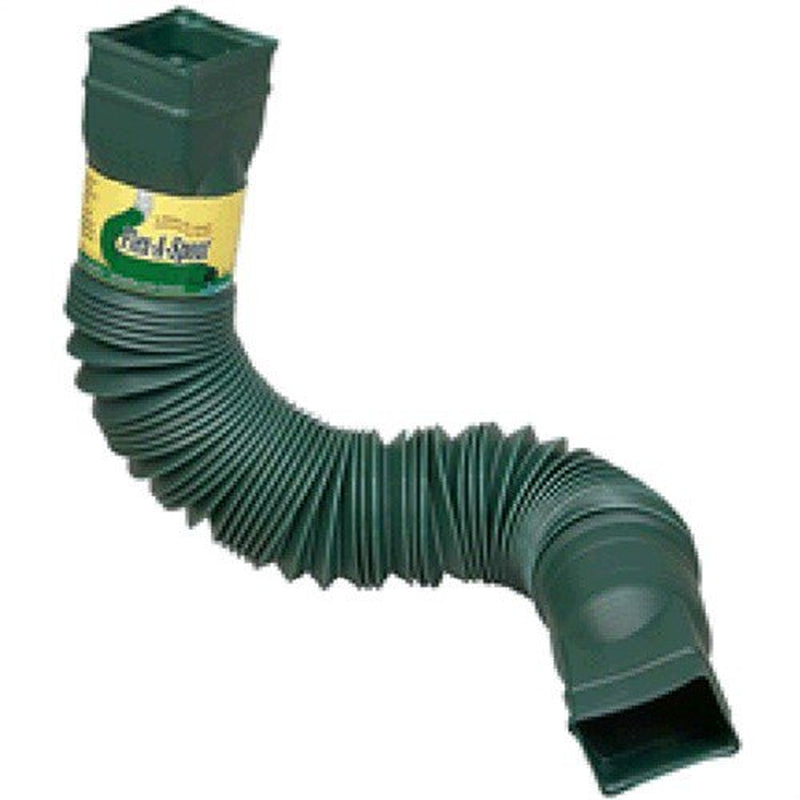 Flex-A-Spout Downspout Extension, Green Gutter Accessories