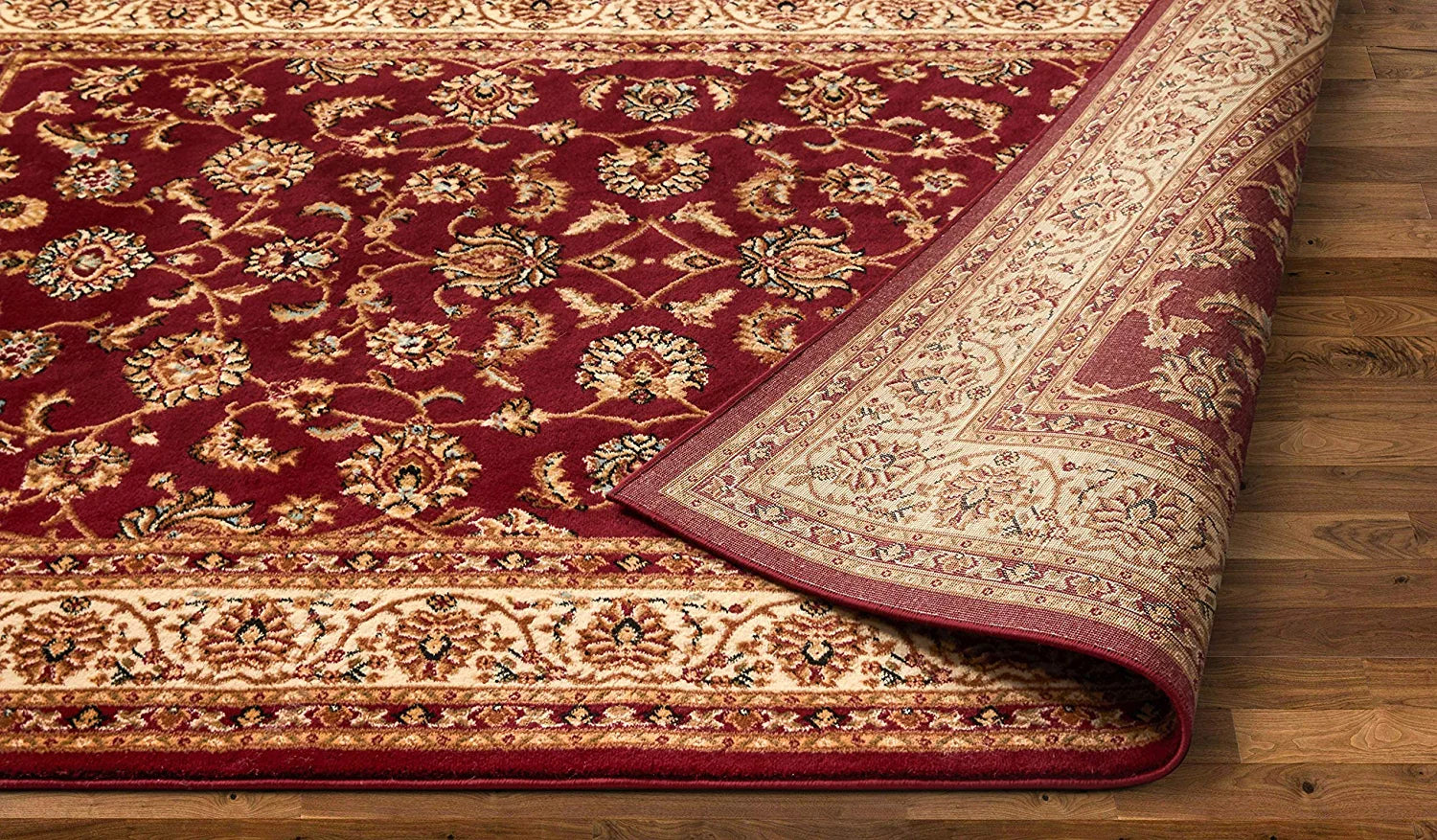 Noble Sarouk Red Persian Floral Oriental Formal Traditional Rug 2X7 (2'3" X 7'3" Runner) Easy to Clean Stain Fade Resistant Shed Free Modern Contemporary Transitional Soft Living Dining Room Rug