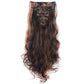 17"-24" Curly Clip in Synthetic Hair Extensions, Style T8-C, Full Head 8 Pieces 18 Clips, 140G-145G