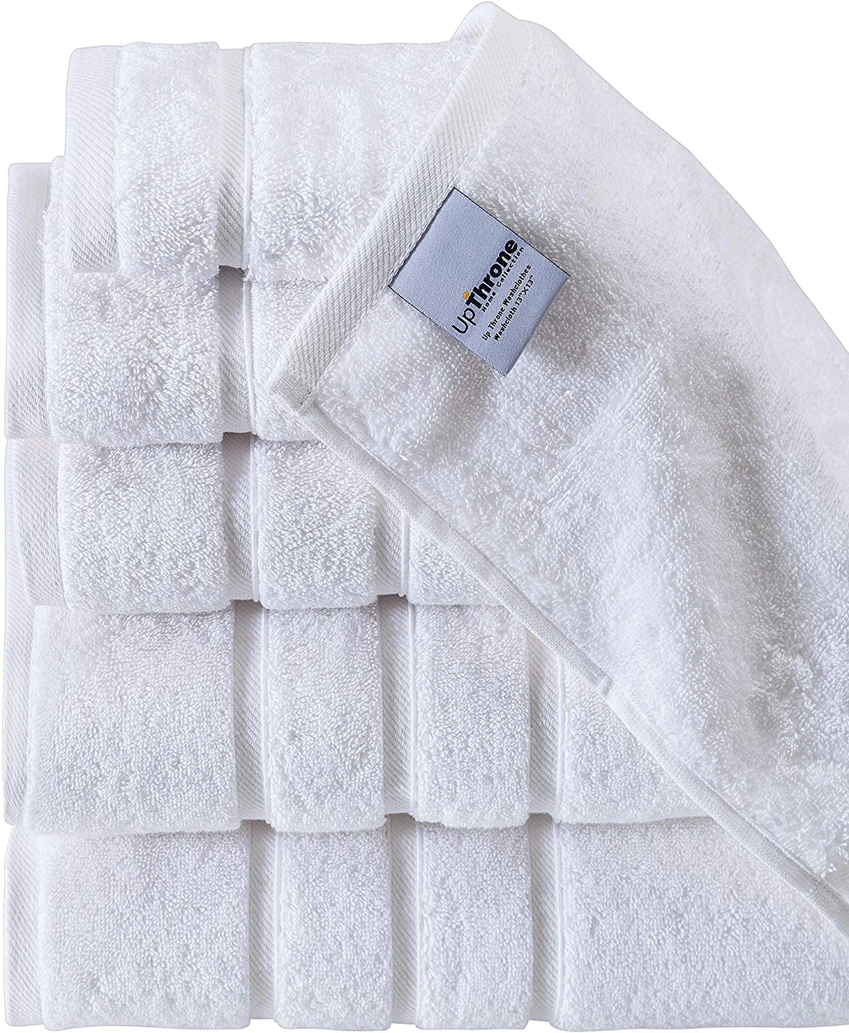White Bath Towel Set - Turkish Cotton Hotel Towels - Turkish Bathroom Towel Set - Turkish Cotton Bath Towels Set of 6 by Upthrone