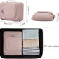Toiletry Bag, Travel Toiletry Organizer with Hanging Hook, Water-Resistant Cosmetic Makeup Bag Travel Organizer for Shampoo, Full Sized Container, Toiletries, Pink