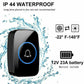 Waterproof Wireless Doorbell Adjustable Volume 1000FT Plugin Receiver 38 Chime