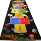 Hopscotch Rug - Kids Rug - Playroom Rug for Kids Room, Daycare, Nursery - Cute Indoor or Outdoor Play Carpet for Children - Fun, Educational Games for Boys & Girls (Black)
