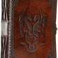 Handmade Leather Double Dragon Journal/Writing Notebook Diary/Bound Daily Notepad for Men & Women Unlined Paper Medium, Writing Pad Gift for Artit, ketch (8 X 6, Brown)
