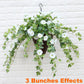 Artificial Hanging Basket Fake Silk Morning Glory Flower Vine Home Wedding Decor