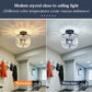 Small Crystal Chandelier 2- Lights ，Modern Semi Flush Mount Ceiling Light Fixture for Hallway Kitchen Foyer （Black）