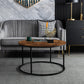 Rustic Brown round Coffee Table for Living Room, Small Modern Circle Table, Accent Side Sofa Table with Wood Top & Metal Frame, Sturdy and Stylish, 31.5 Inch