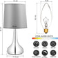 Touch Bedside Table Lamps Set of 2, Bedroom Nightstand Lamps, 3-Way Dimmable Touch Desk Lamps with Lampshade for Bedroom, Living Room and Office (Included E12 Bulb)