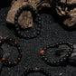 5 Pieces Adjustable Stretch Beads Bracelet Black Elastic Bracelets Therapy Lava Rock Bracelets Tiger'S Eye Stone Magnetic Hematite Jewelry Triple Protection Positive Energy Bracelet for Men Women