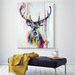 Rainbow Color Deer Animal Oil Painting Canvas Wall Art Living Room Home Décor