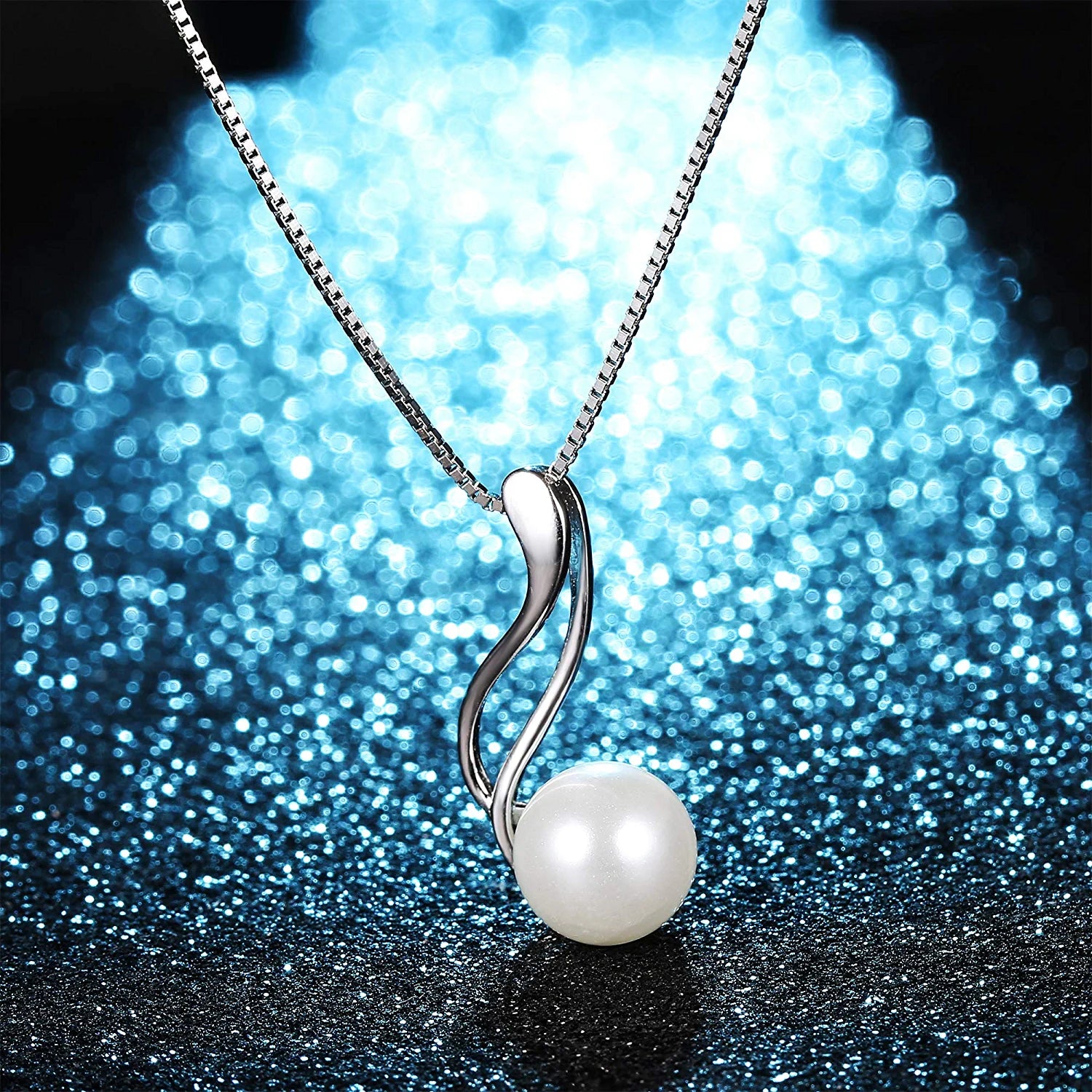 Sterling Silver Pearl Jewelry Set 18K Gold Plated Genuine Freshwater Cultured Pearl Jewelry Pendant Necklace Pearl Earrings for Women Girls