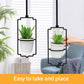 4Pcs Hanging Planters for Window, Wall and Ceiling Plant Hanger with Plastic Pots